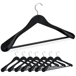 Relaxdays Anzug Kleiderbügel im 8er Set Schwarz,Silber