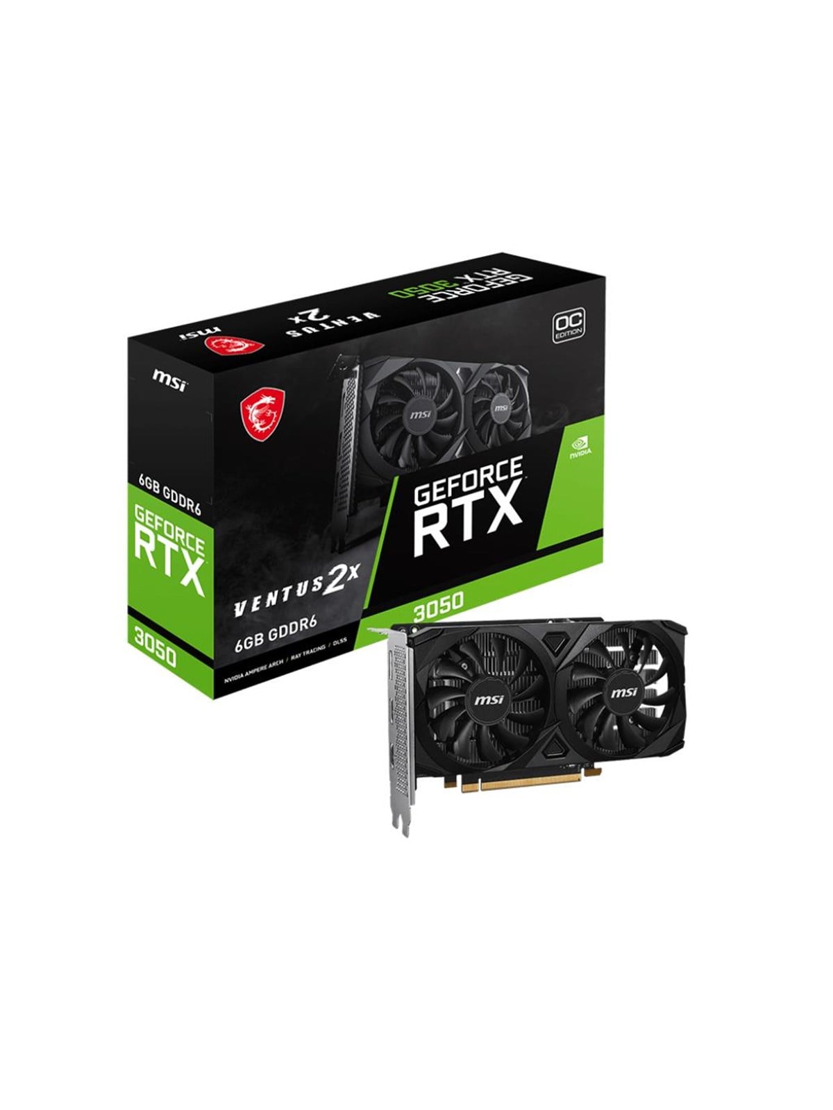 MSI GeForce RTX 3050 VENTUS 2X E OC - 6GB GDDR6 RAM - Grafikkarte
