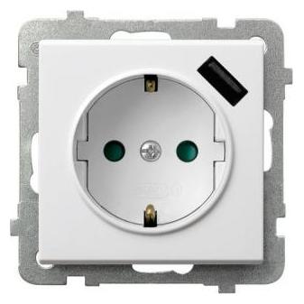Ospel Einzelsteckdose Sonata GP-1RSPUSB 2,1A (GP-1RSPUSB/M/00)