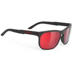 Rudy Project, Damen, Sportbrille, Soundrise Brille (Black Matte, Multilaser Red), Schwarz