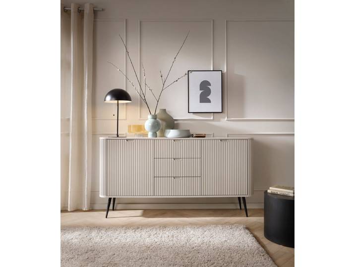 Designer Kommode Zelo - Beige - Schwarz - Luxusbetten24