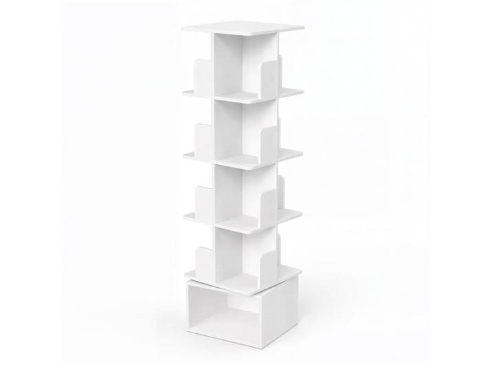 Étagère pivotante à 360 de rangement à 5 niveaux ouverte blanc