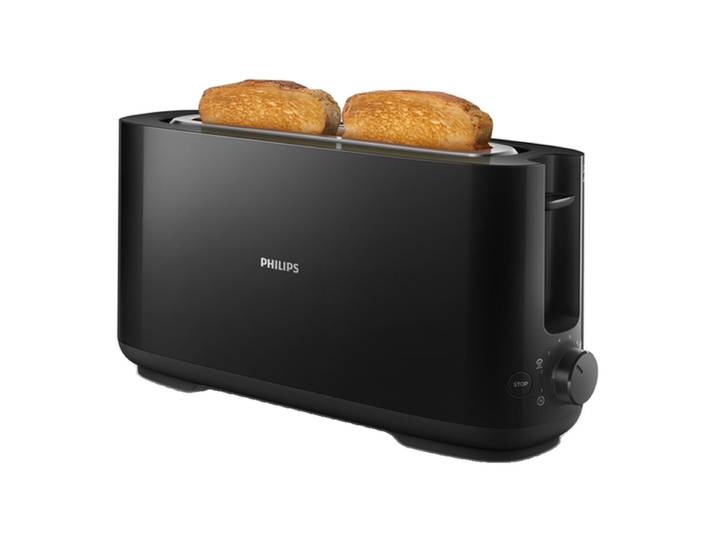 Philips Daily-collectie Broodrooster - lange sleuf, zwart - HD2590/90