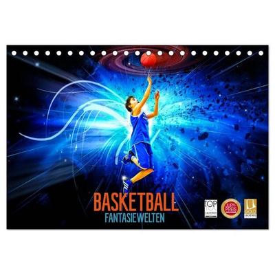 Basketball Fantasiewelten (Tischkalender 2026 DIN A5 quer), CALVENDO Monatskalender
