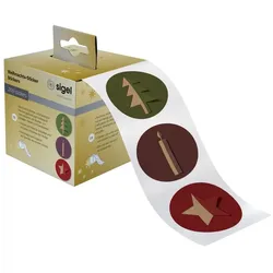 Sigel, Sticker, Weihnachts-Sticker "Cut-out style", auf Rolle (200 Sticker)