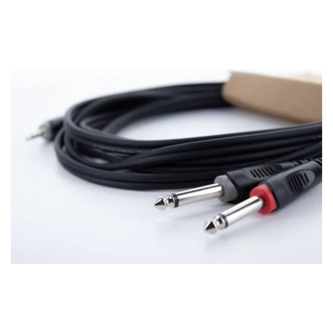 Cordial 14864 Audio Y-Adapter (1x Klinkenstecker 3.5 mm - 2x Klinkenstecker 6.3 (Winkeladapter) (14864)