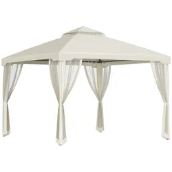 Outsunny Gartenpavillon Pavillon Gartenzelt mit 4 Seitenwänden 3 x 3 m