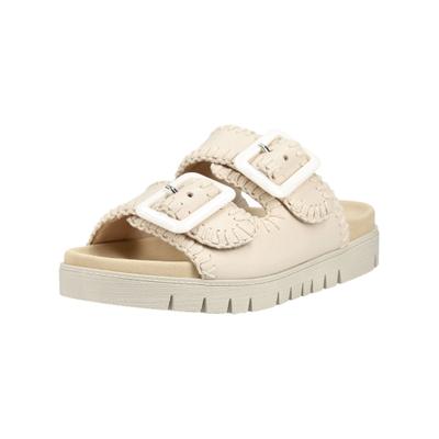Pantolette GABOR "Gabor Pantoletten Leder", Damen, Gr. 41, beige (creme), Leder, Schuhe Pantolette