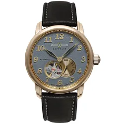 Zeppelin 7664-5 Herrenuhr Automatik LZ127 Graf Zeppelin Dunkelbraun/Grau