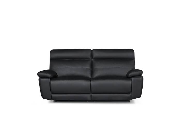 3-Sitzer Ledersofa Sao Paulo - Echtleder Schwarz, 207 cm