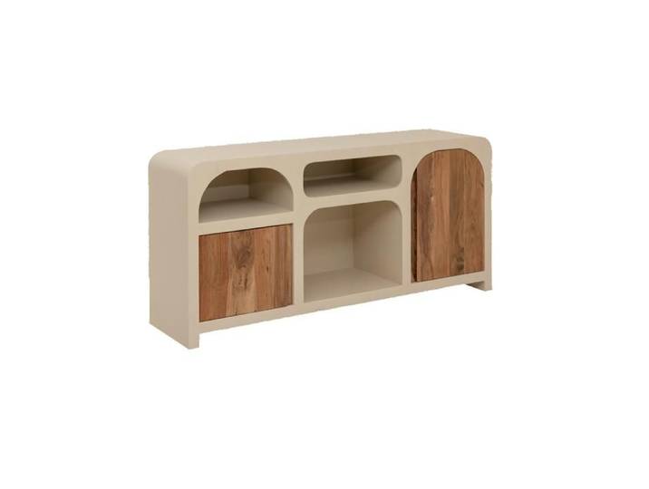 Buffet en bois effet béton et bois d'acacia Dalva