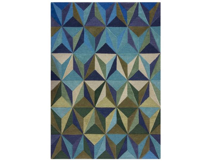 Tapis en laine verte et bleue 160x230cm