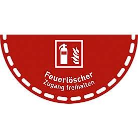 moedel Hinweisschild „Feuerlöscher Zugang freihalten“, für Fussböden, rutschhemmend, selbstklebend, L 450 x B 900 mm, PVC-Folie, rot-weiss