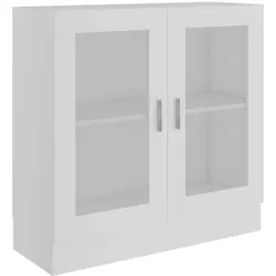 vidaXL Vitrinenschrank Weiß 82,5x30,5x80 cm Holzwerkstoff