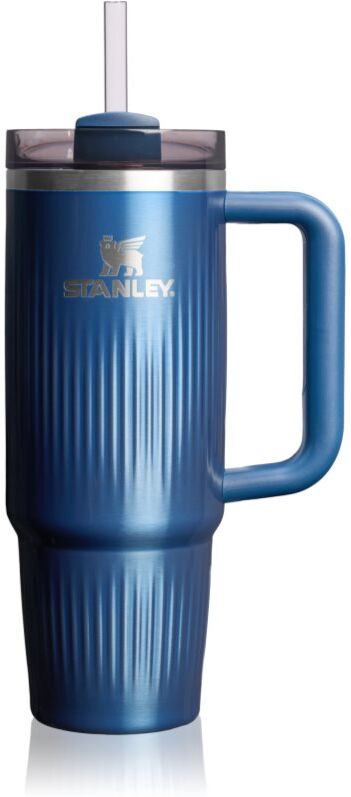 Stanley Quencher H2.O FlowState™ Fluted Tumbler gobelet en acier inoxydable avec paille medium Glacial Blue Shine 890 ml