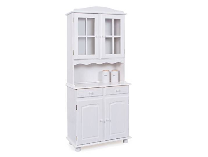 Dmora Sideboard mit zwei Türen und zwei Schubladen, weiße Farbe, 88 x 198 x 32 cm