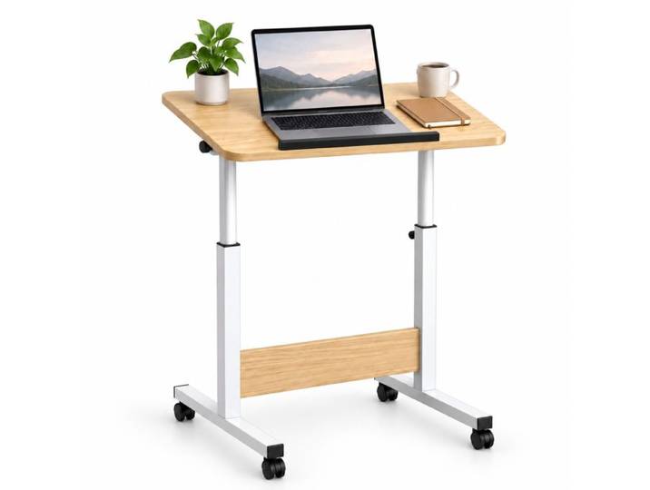 Relaxdays Table laptop réglable à roulettes