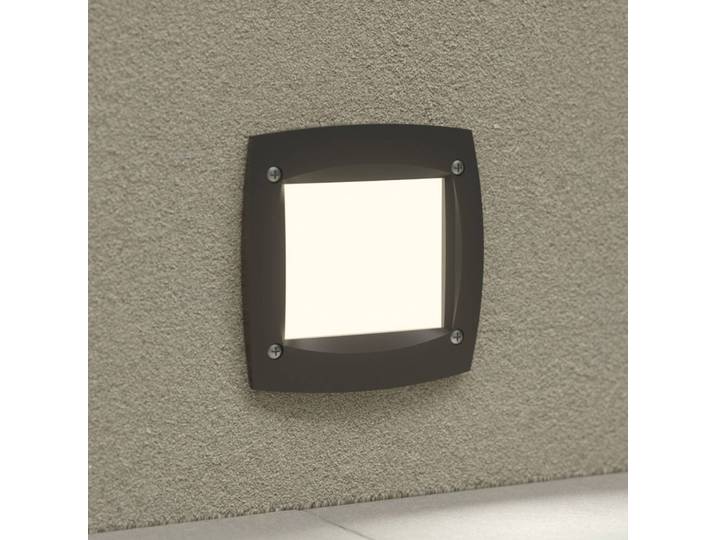 Fumagalli LED-Einbauleuchte Leti 100 Square schwarz 3W CCT, schwarz, Kunststoff, Modern, Wandleuchte außen