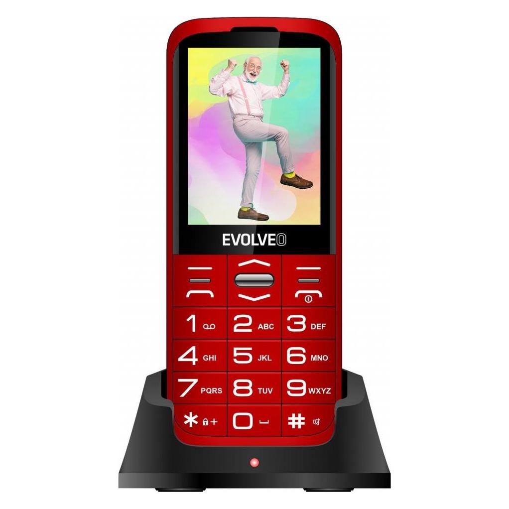 Evolveo EasyPhone XO, mobilní telefon pro seniory s nabíjecím stojánkem (červená barva) (2.80", 0.30 Mpx) (EP-630-XOR)