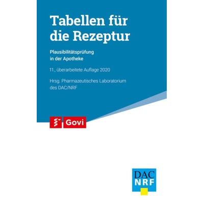 Tabellen für die Rezeptur, Taschenbuch von , Avoxa - Mediengruppe Deutscher Apotheker GmbH