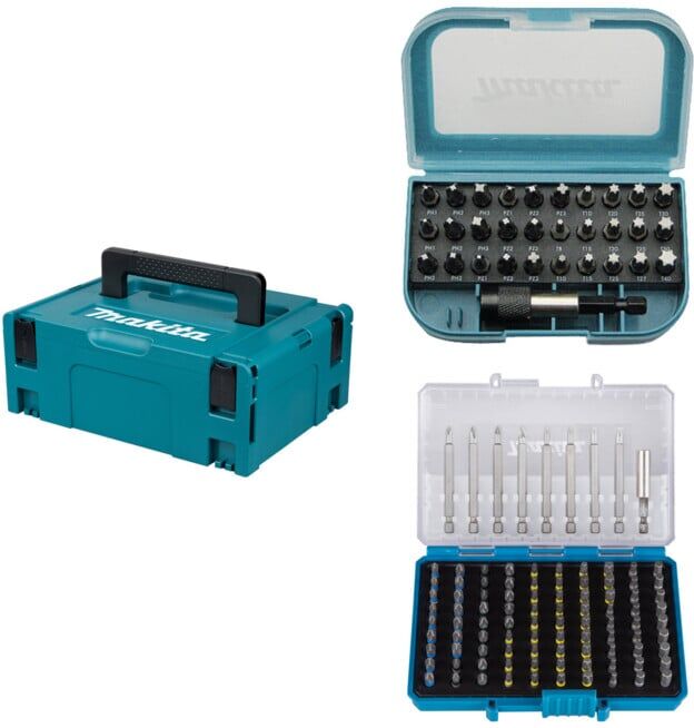 Set Makita Bohrschrauber DDF487Z + MAKPAC + Bit-Box 31tlg + Bit-Box 99tlg