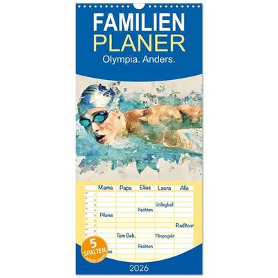 Familienplaner 2026 - Olympia. Anders. mit 5 Spalten (Wandkalender, 21 x 45 cm) CALVENDO