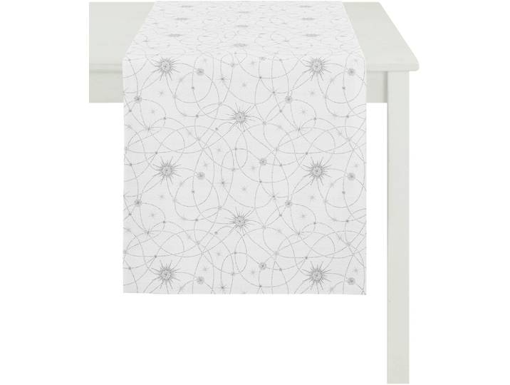 Tischläufer APELT 3009 Christmas Elegance, Weihnachtsdeko, Weihnachten , weiß (weiß, silberfarben), B:48cm L:140cm, Polyester, Tischdecken, Tischläufer