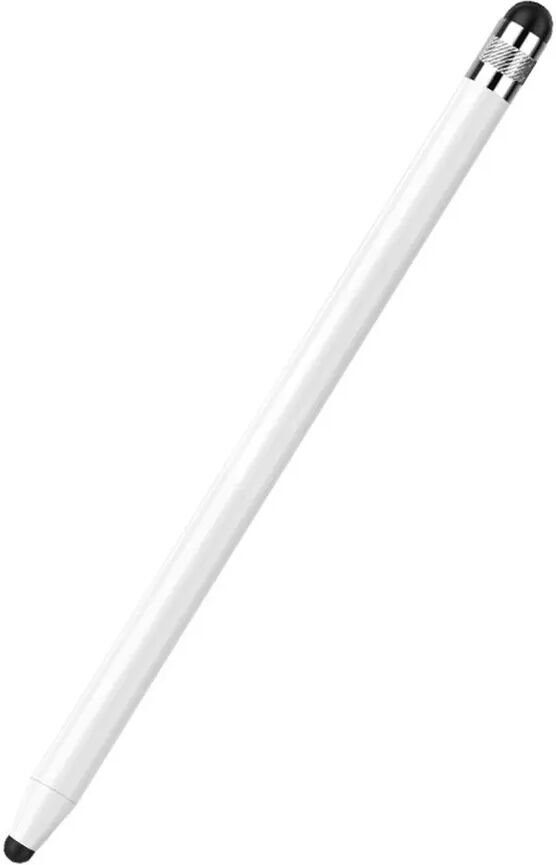 INF Stylet capacitif universel à double pointe avec embouts en silicone remplaçables Blanc