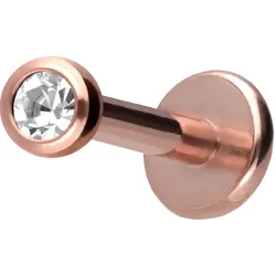 Titan Labret mit Innengewinde KRISTALL