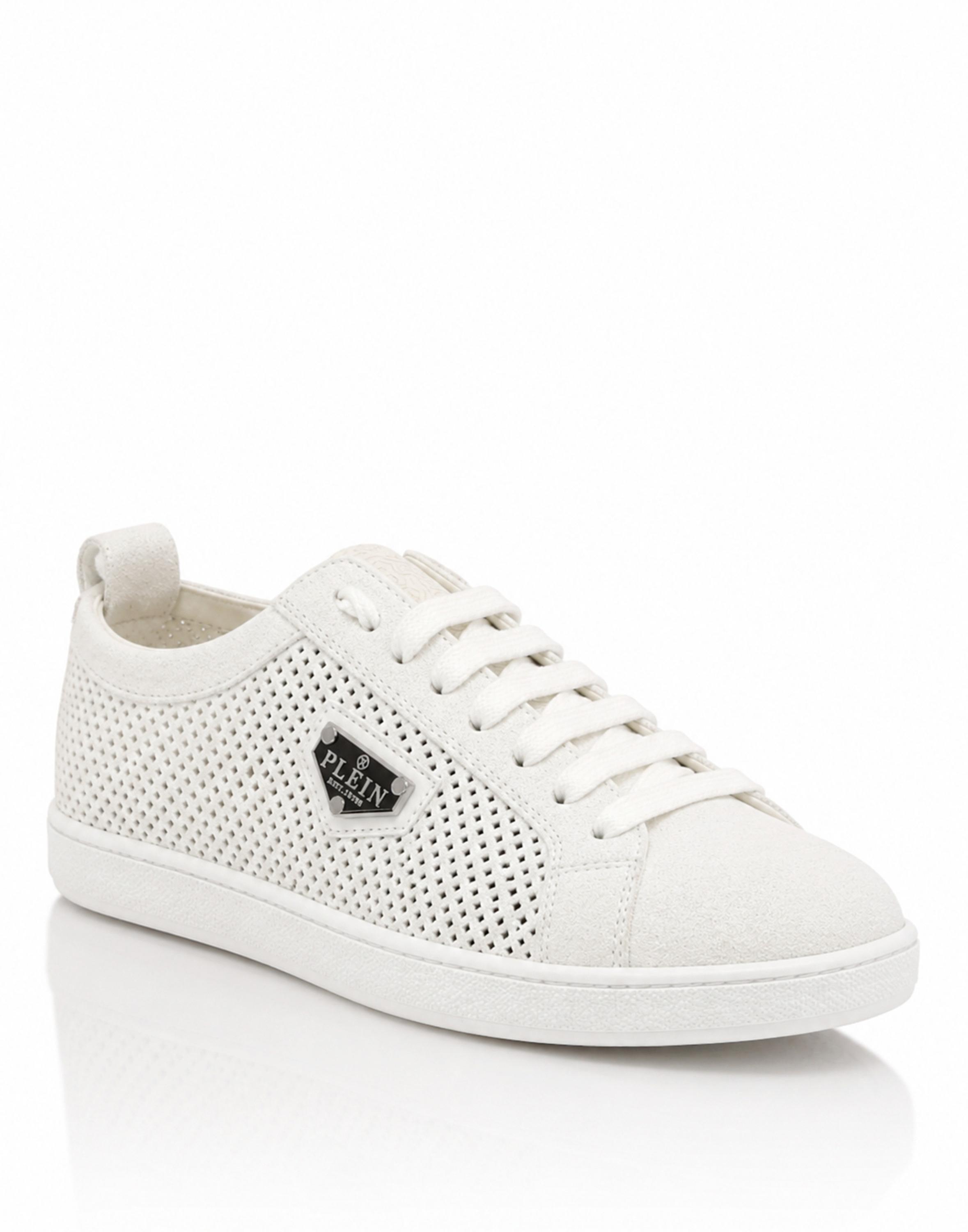 Perforated Suede Low-Top Sneakers