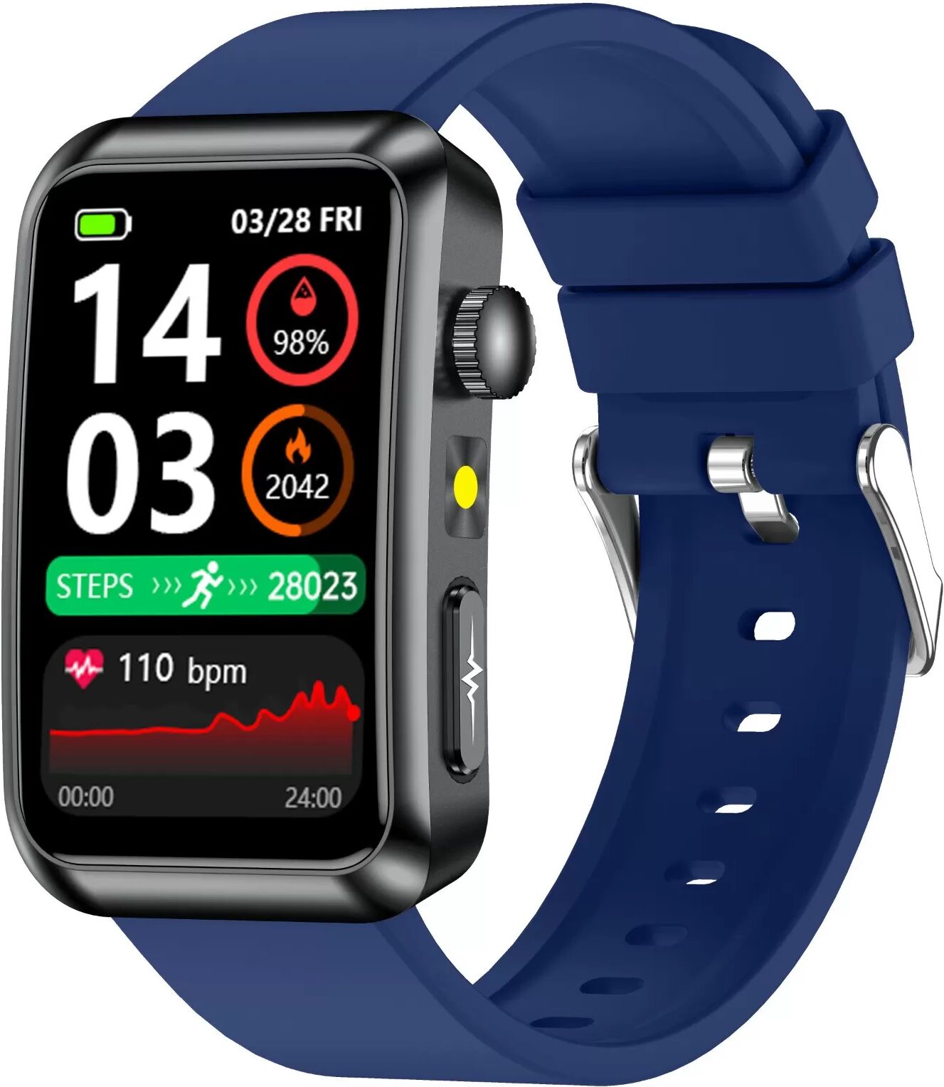 INF Fortschrittliche Smartwatch mit EKG, Herzfrequenzmessung & SOS - kompatibel mit Android & iOS Blau