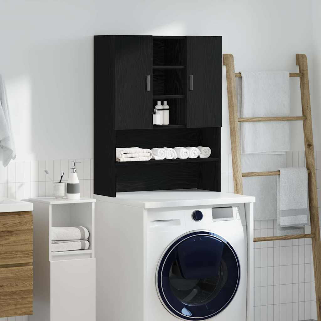 Ebern Designs Awan Washing Machine Cabinet 70,5x25,5x90 cm Black Oak 90cm H X 70.5cm W X 25.5cm D