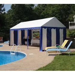 ShelterLogic Festzelt Partyzelt | Weiß, Blau | 610x305x280 cm - Weiß, Blau
