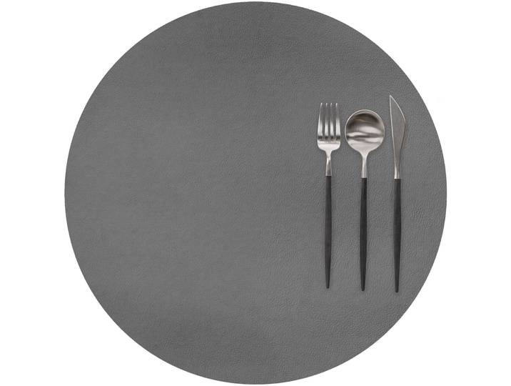 ZICZAC Tischset Togo grau Kunstleder Rund B 38 cm