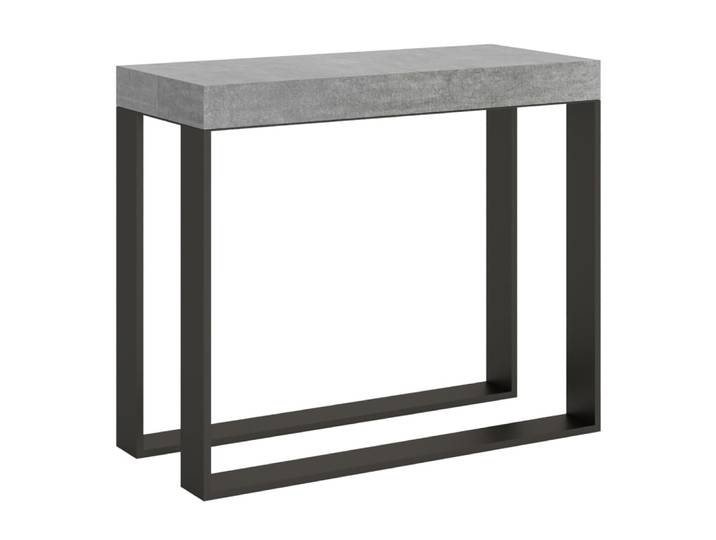 Console extensible effet béton gris 90x40/196 cm