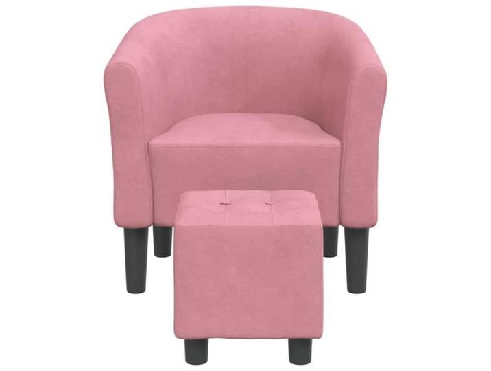 Fauteuil cabriolet - CUQUE - CQ019 - Rose velours - Repose-pied inclus - Design contemporain