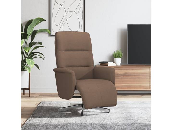 vidaXL Relaxsessel mit Fußteil Braun Stoff