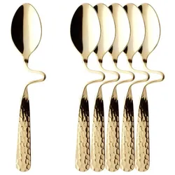 Villeroy & Boch Multipack NewWave Caffè - Spoon Espresso-/Mokkalöffel vergoldet - 6 Stück, Besteck, Gold