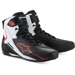 Alpinestars Faster-4 Motorrad Schuhe schwarz-weiß-rot - 8 (40.5)