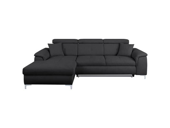Ecksofa, Dunkelgrau, 268x175 cm, Textil, L-Form & Liegefunktion, Modern, CARRYHOME