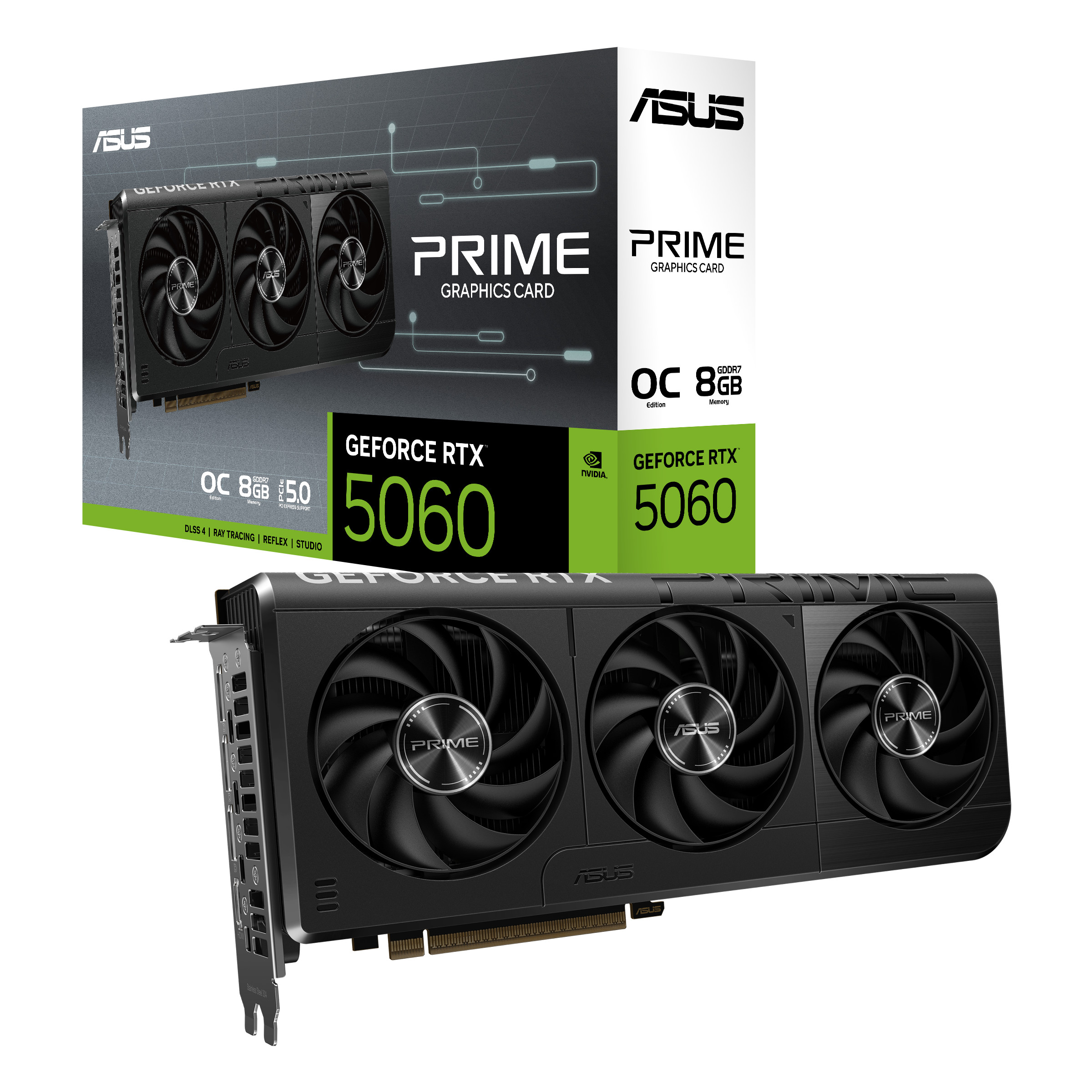 ASUS PRIME GeForce RTX 5060 OC 8GB PRIME-RTX5060-O8G GDDR7 Grafikkarte, DP/HDMI