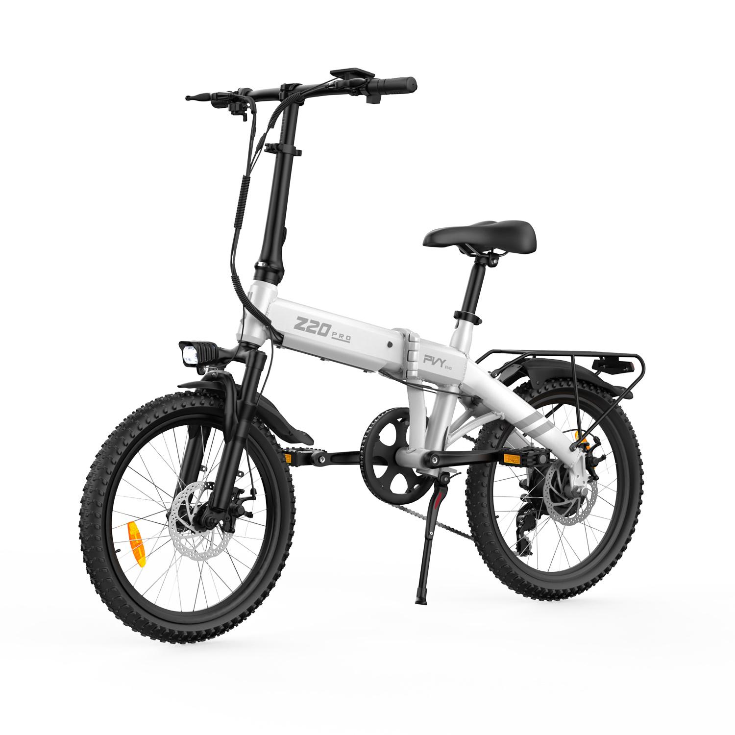 PVY Hochleistungs-E-Bike-Reifen 20x2.3 für 36V 14Ah - Spezialbereifung mit verstärkter Karkasse, Pannenschutz und exzellentem Grip bis 60 km Weiss