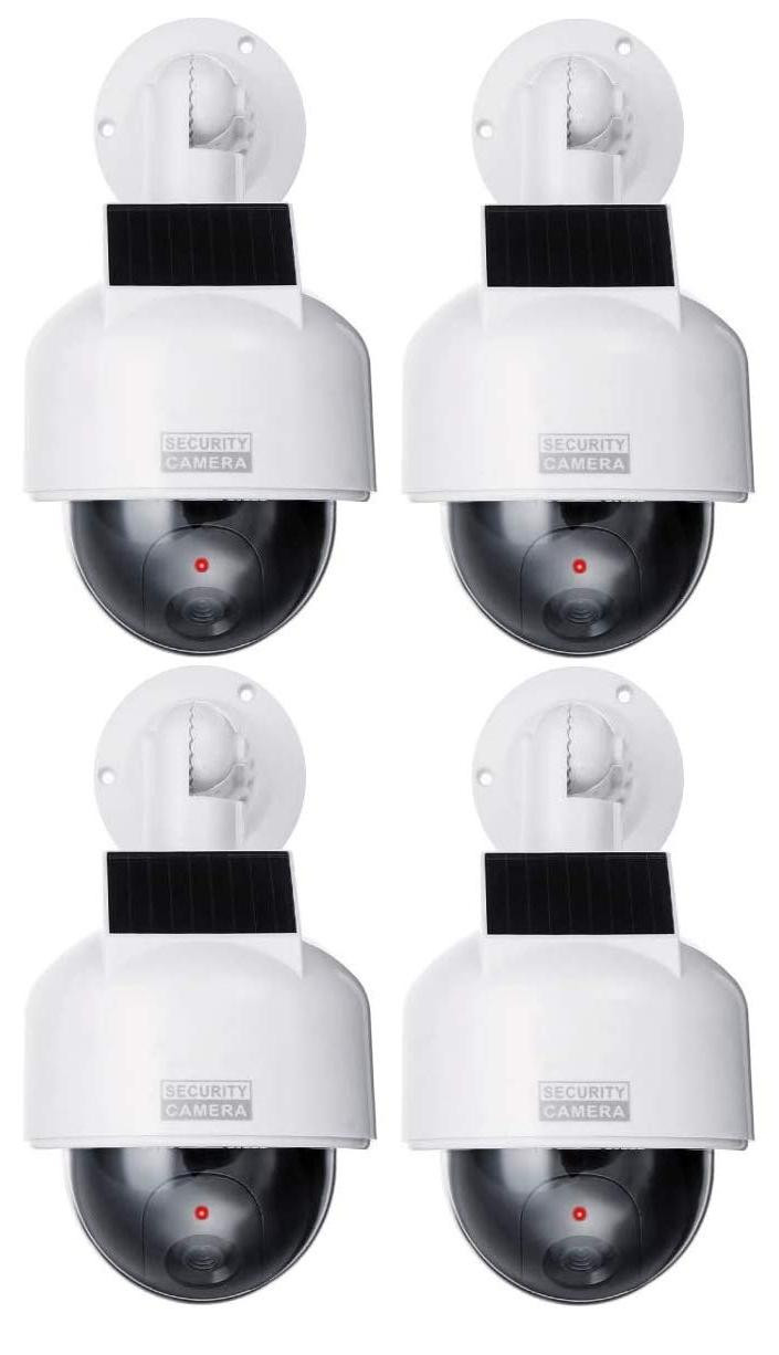 Selius Set van 4 Professionele Speed Dome Zonne-energie Beveiligingscamera's Dummy Buitencamera's