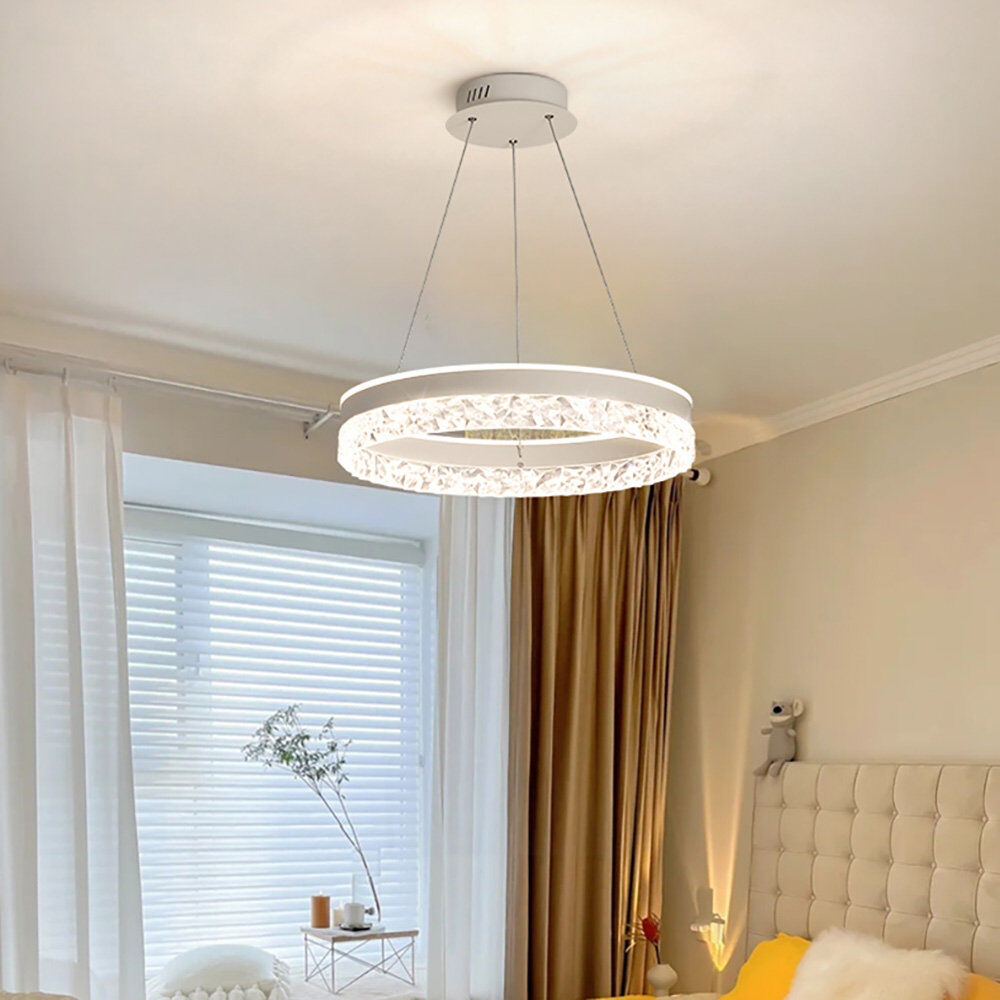 Fairmont Park Jetset 1 - Light White LED Drum Pendant White 6cm H X 50cm W X 50cm D
