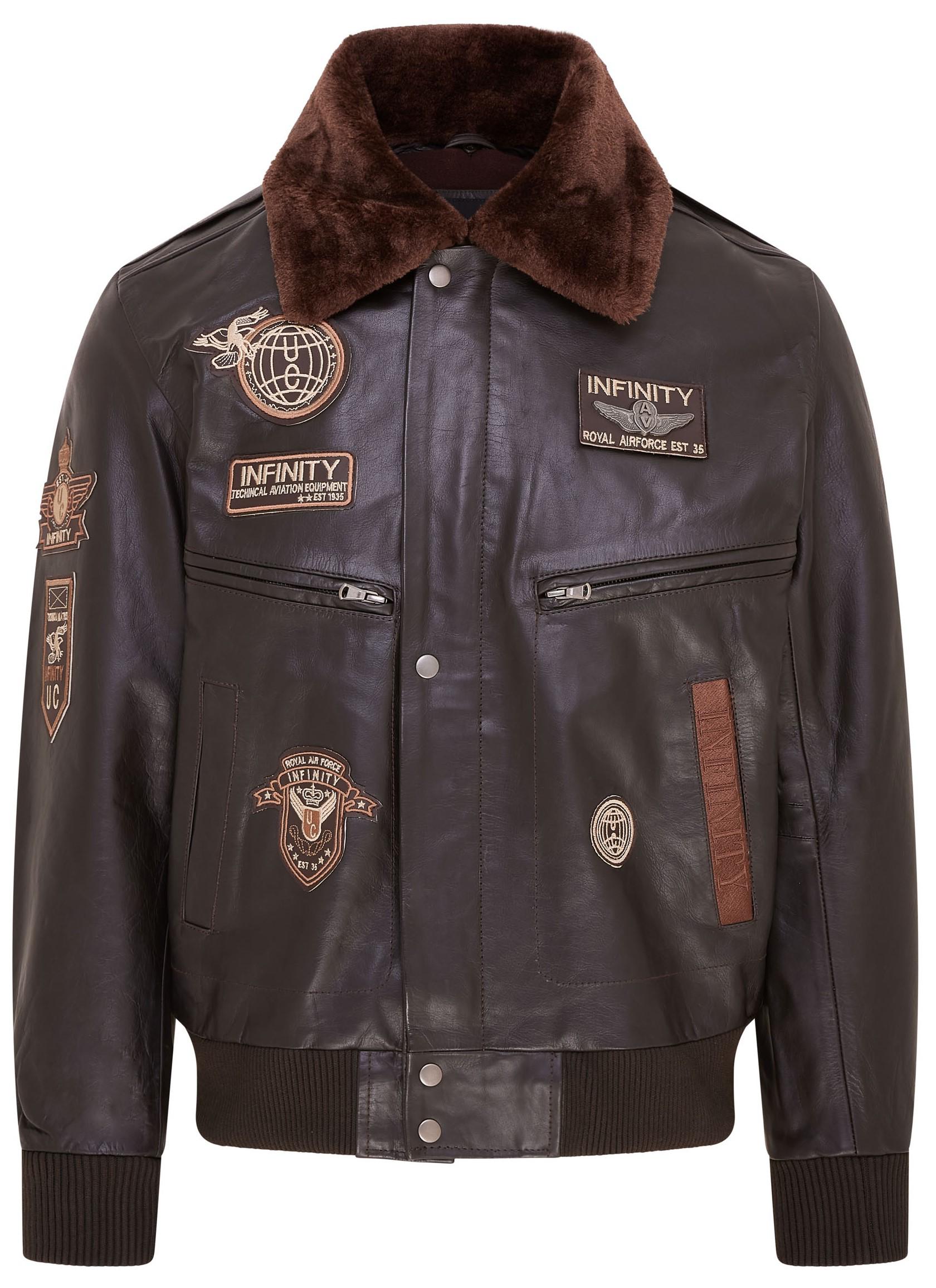 Herren-Bomberjacke der US Air Force aus braunem Leder – Lieksa
