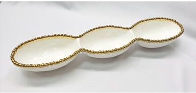 Jiallo "18"" Bead 3-Section Platter"