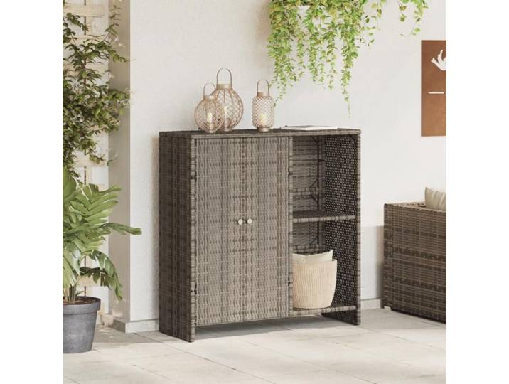 Armoire de rangement Grise 100x36x102 cm Rattan