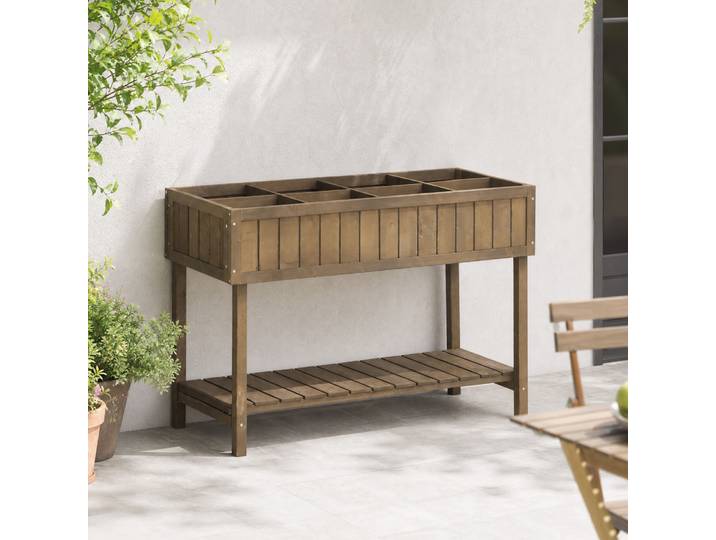 Outsunny Jardinière Bois Sapin 110x46x76cm avec Irrigation