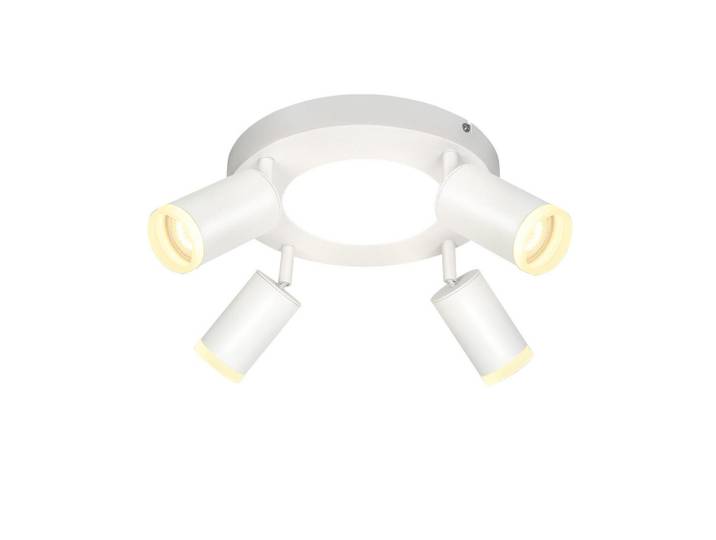 Nettlife Deckenstrahler Bogen 4-flammig 25/25/16.9 cm, Weiß, Metall, Gu10, 25x16.9x25 cm, Lampen & Leuchten, Innenbeleuchtung, Spots & Strahler, Deckenspots