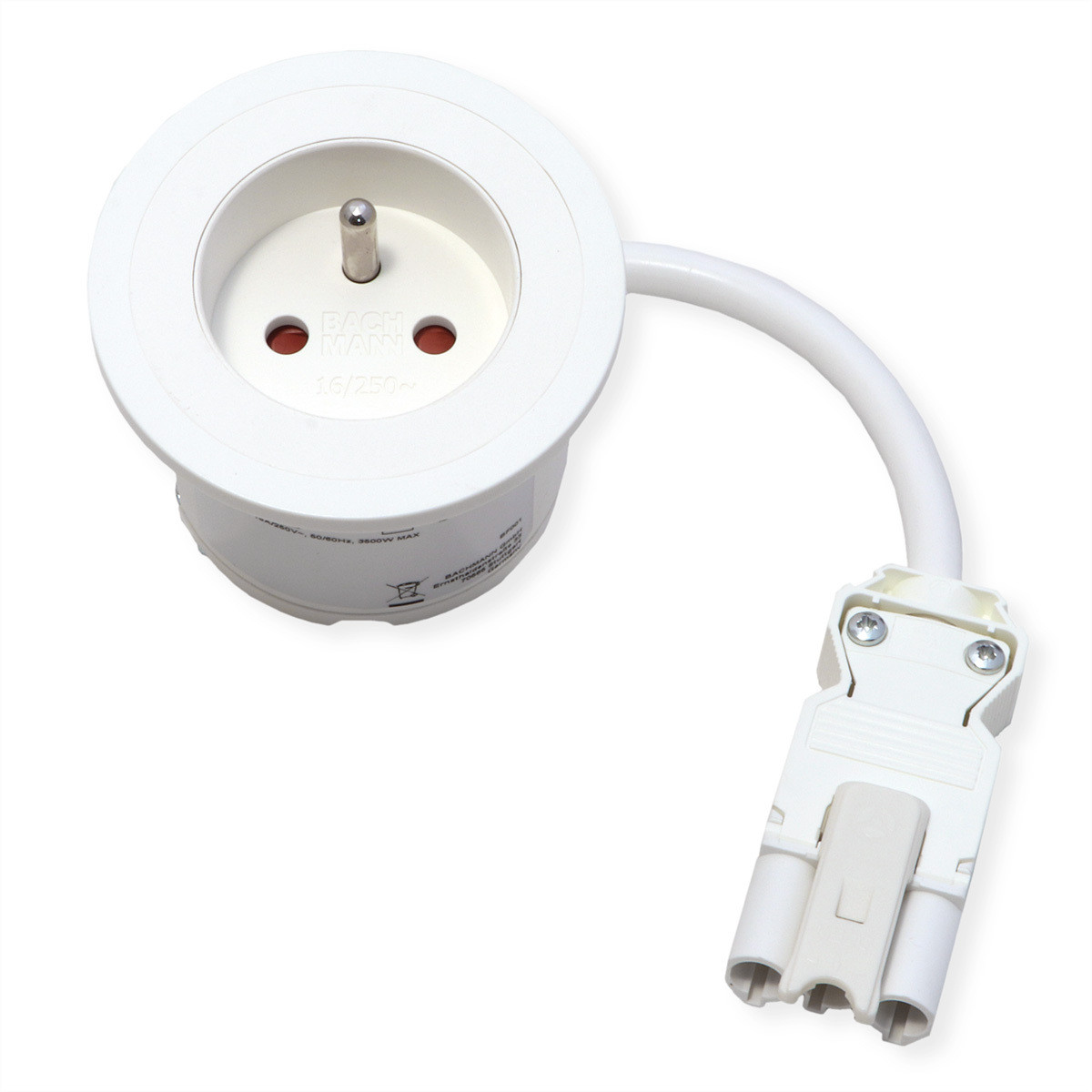 Bachmann PIX 1xUTE GST18 stopcontactdoos, 0,2 meter, RAL9010
